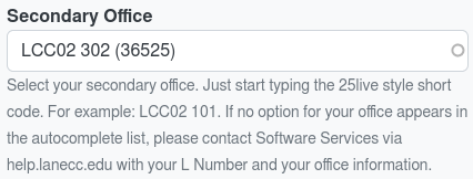 Visual of the Secondary Office Autocomplete input